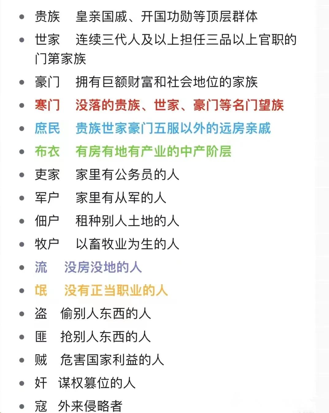 不要开口就说自己是“寒门”或者“布衣”了，你在古代可能顶多算个“流氓”。

以前