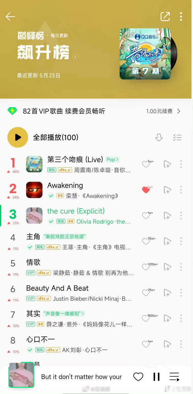 小米YU7GT定制音乐登飙升榜第二 只在QQ音乐有。网易云用户已经急死了，我也想