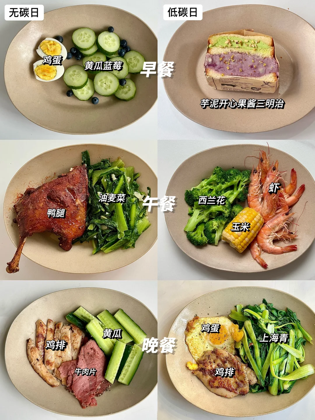 分享10天瘦了5斤的碳循环减脂食谱