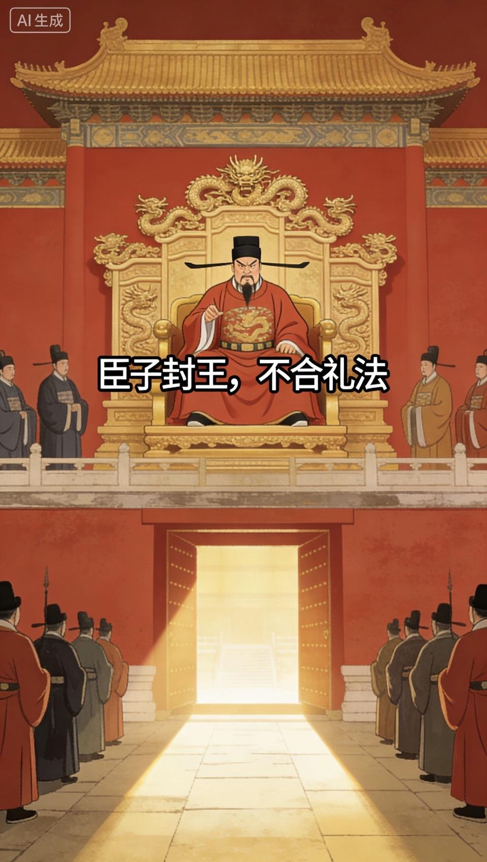 古代宫廷剧风，臣子封王，不合礼法