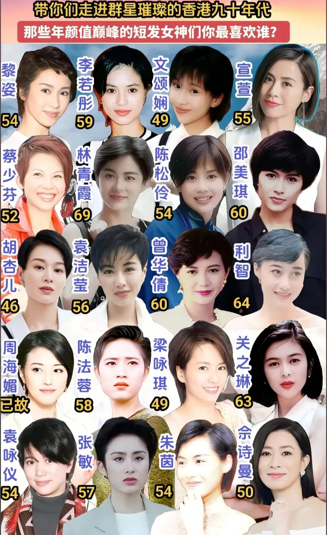 短发女神！

90年代的香港

真的是群星璀璨

你觉得谁是短发女神的天花板？