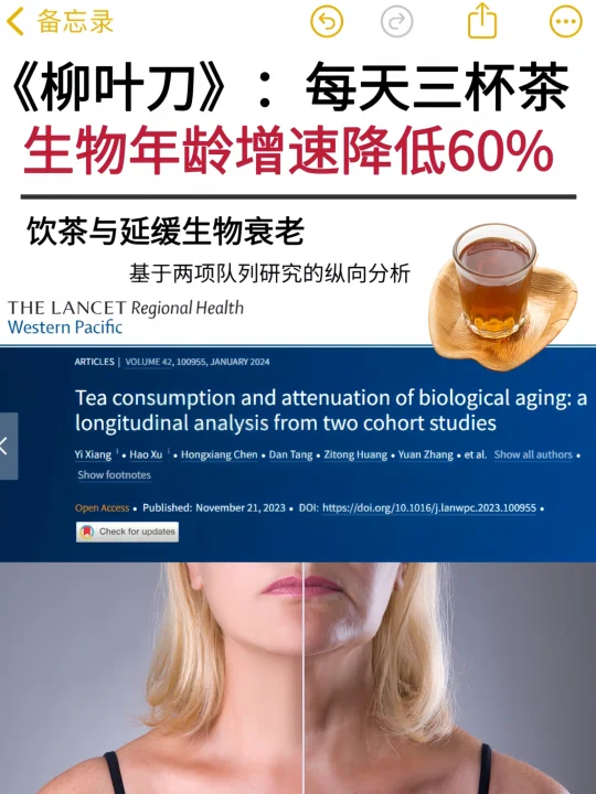 柳叶刀：每天三杯茶，生物年龄降低60%🔥