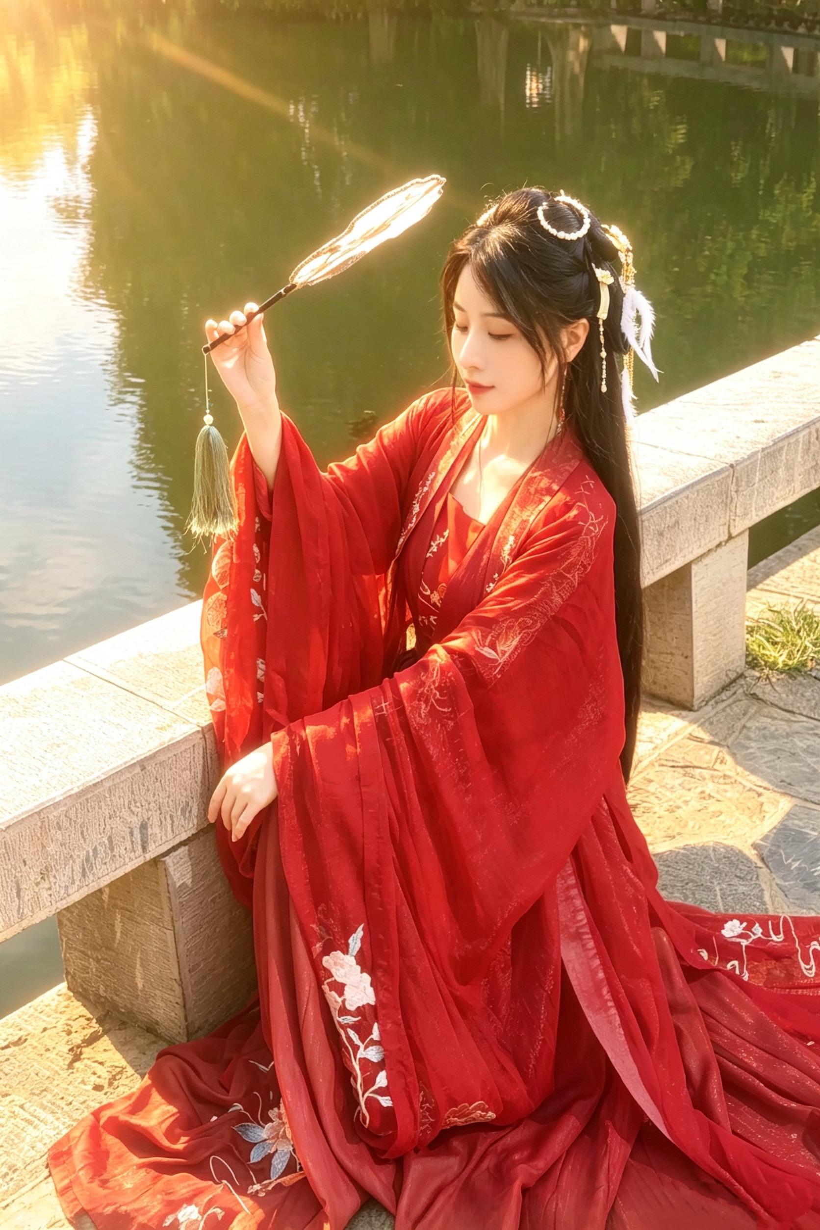 “风起恰好 送碎花满肩，你在庭前 犹抱琵琶半遮面，犹记 相识在他乡那天...