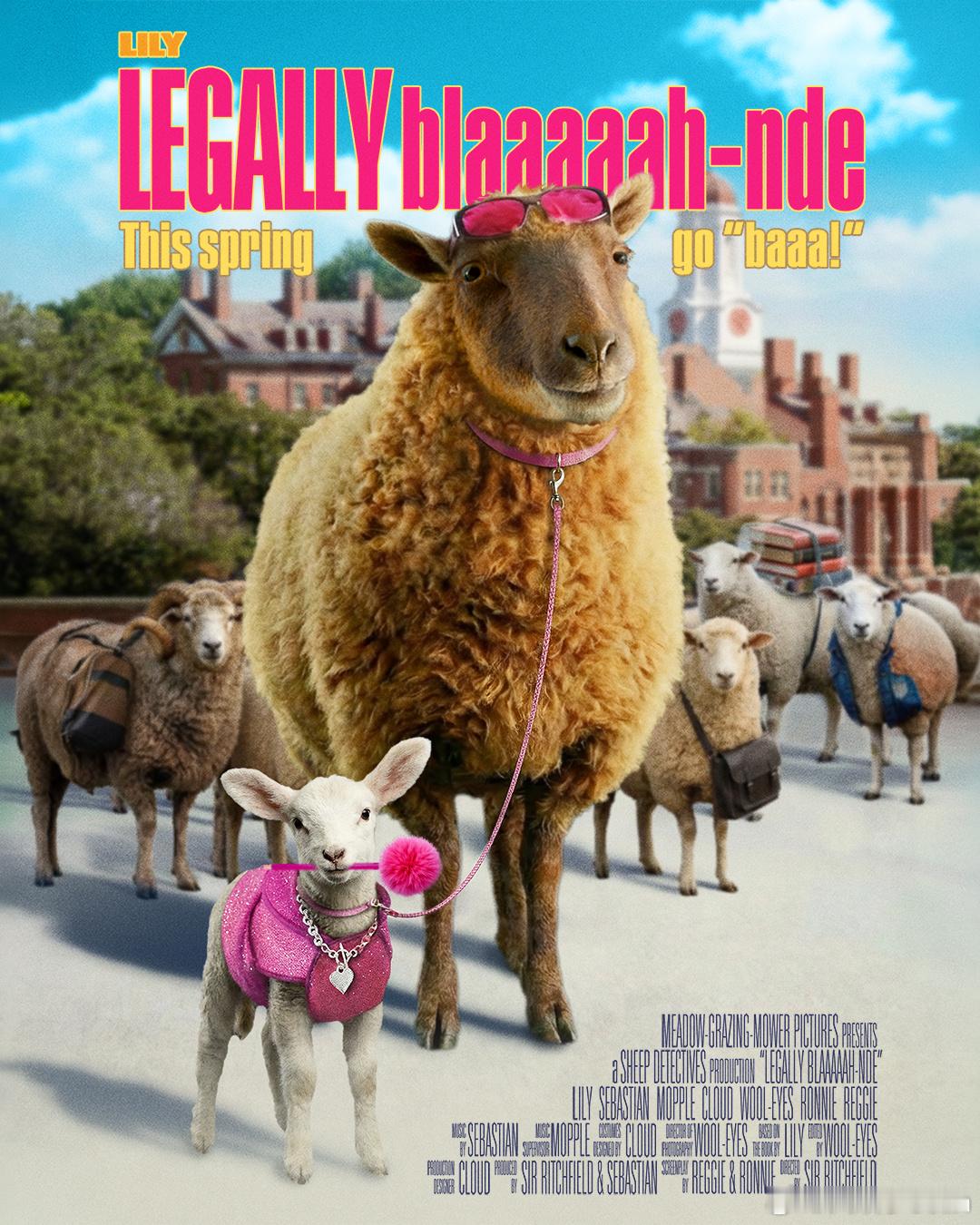 《绵羊侦探团》发布绵羊版经典电影联动海报，绵羊角色“Lily”对应书中的Miss