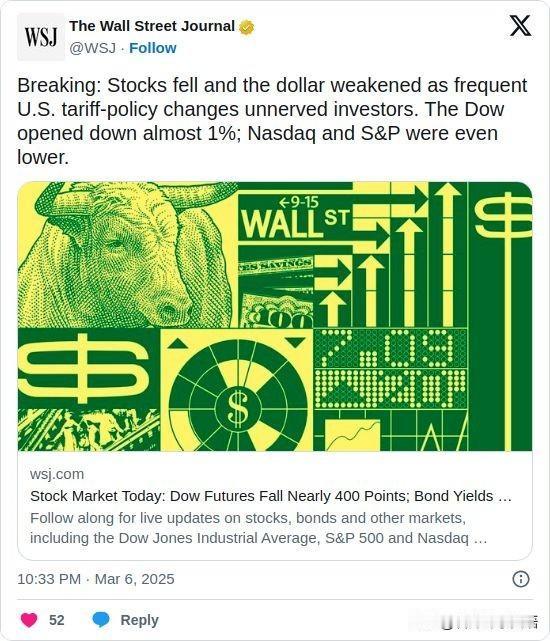 双语简讯：Breaking: Stocks fell and the dolla