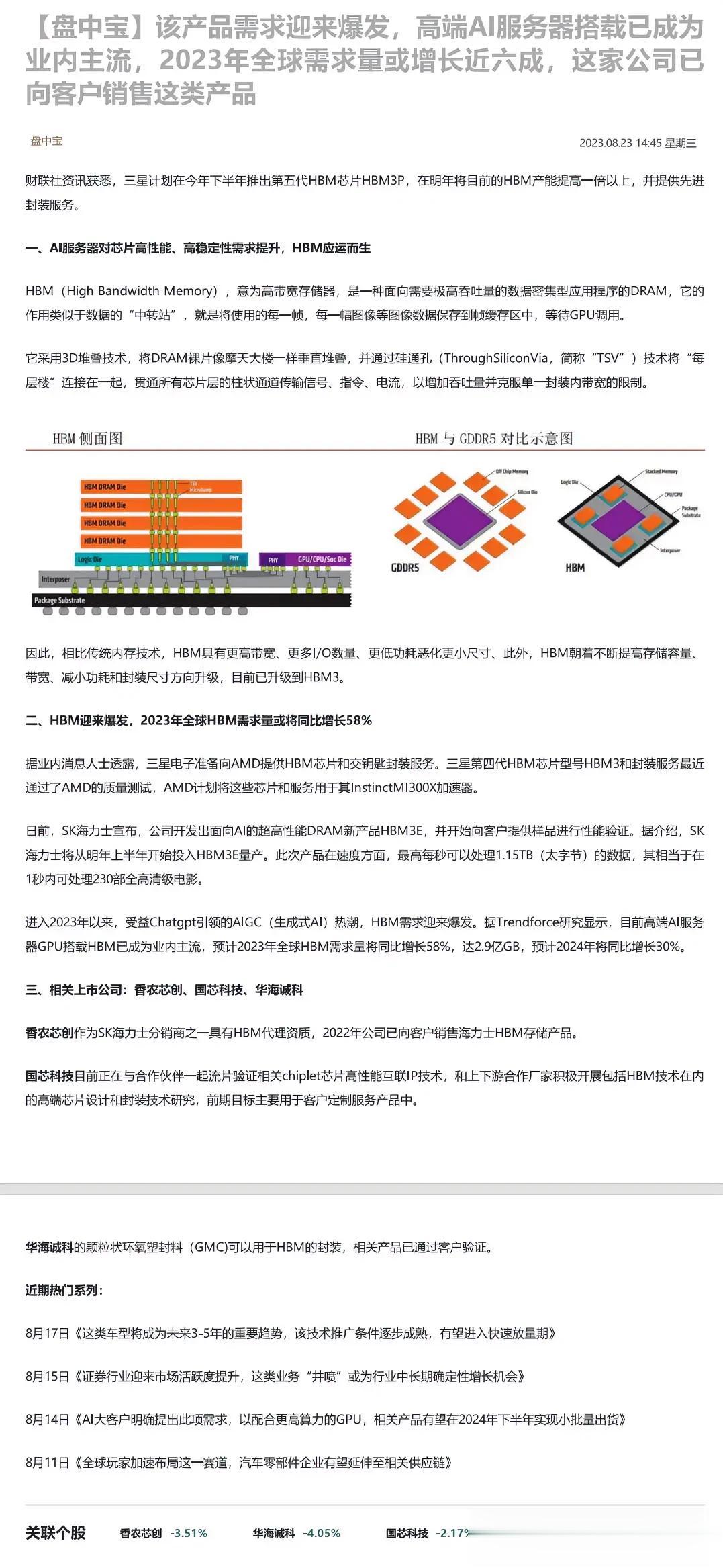 该产品需求迎来爆发，高端AI服务器搭载已成为业内主流，2023年全球需求量或增长