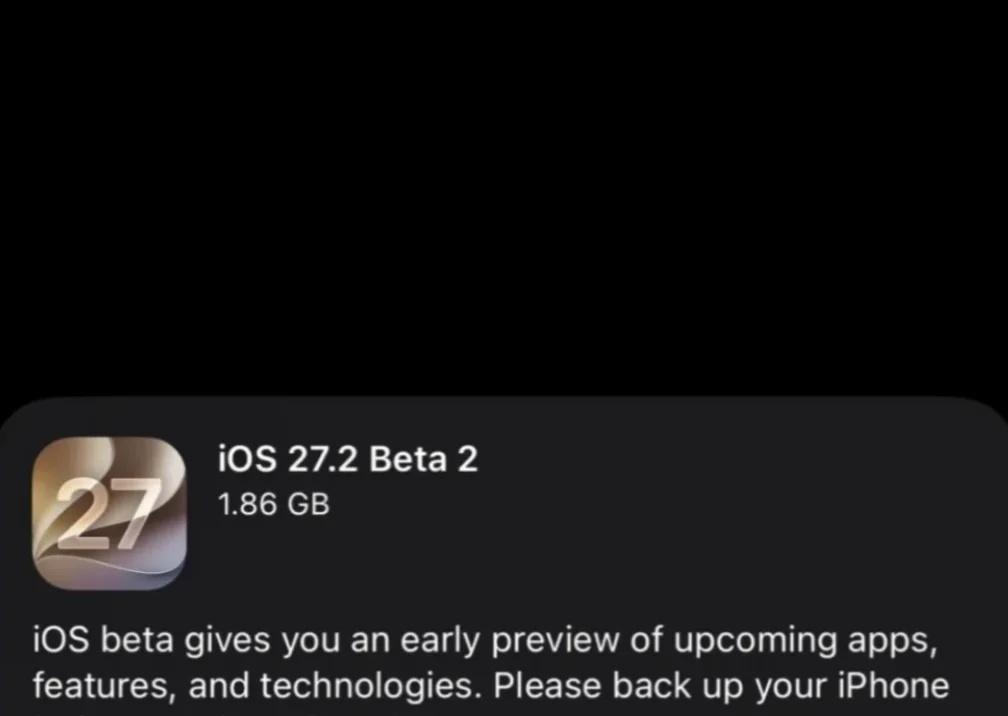 iOS/iPadOS 27.2 Beta 2 快速更新｜功能隐藏
苹果时隔5天推