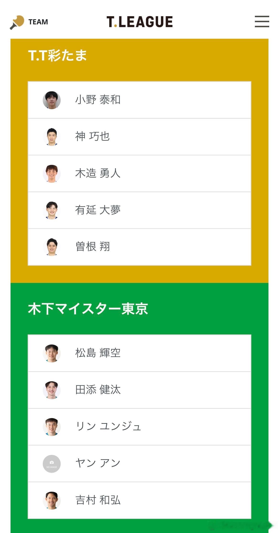T联赛 8.2 13:00 T.T彩🆚木下东京 待出场阵容T.T彩玉：小野泰和
