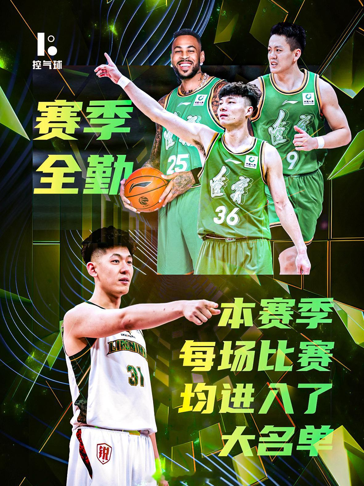 姜宇星、鄢手骐、莫兰德，三位狠人打满本赛季全部42场常规赛，全勤打卡，太稳了！还