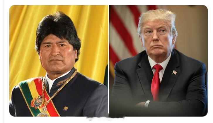 玻利维亚前总统埃沃·莫拉莱斯：特朗普是世界新的希特勒。其实懂王本来就是德裔，他的