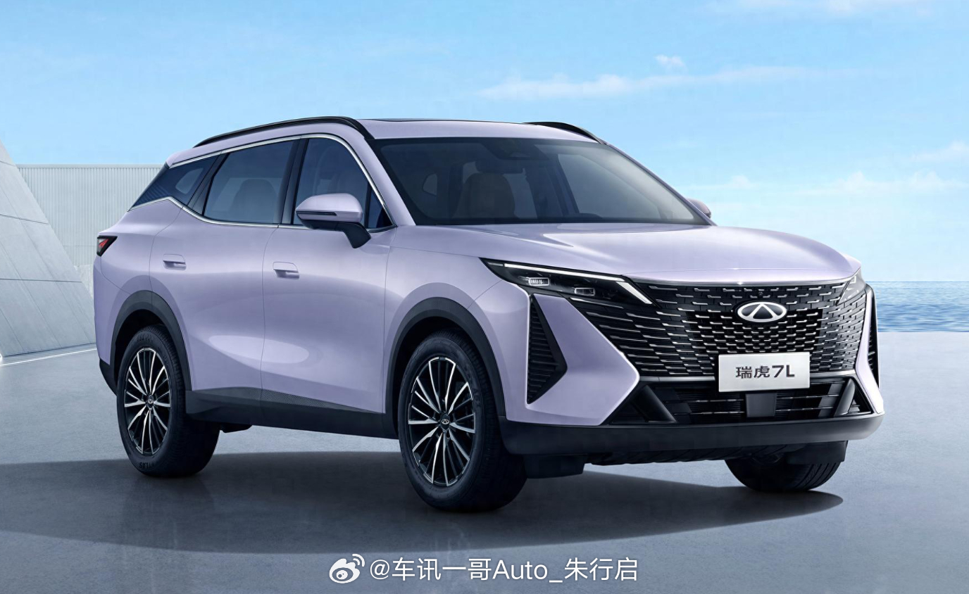 全新奇瑞瑞虎7L的官图公布，新车采用家族最新设计风格，带有悬浮式车顶和半隐藏式门