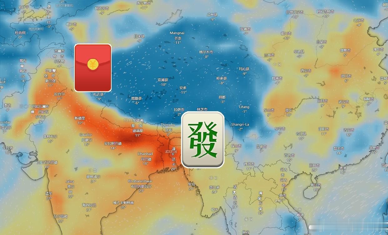 今天的PM2.5地图，印度好像也在过年放烟花呢[笑cry] 