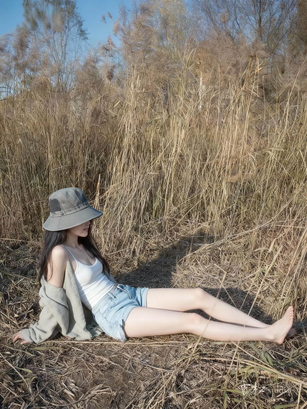 野草美人卧，清风入梦来。