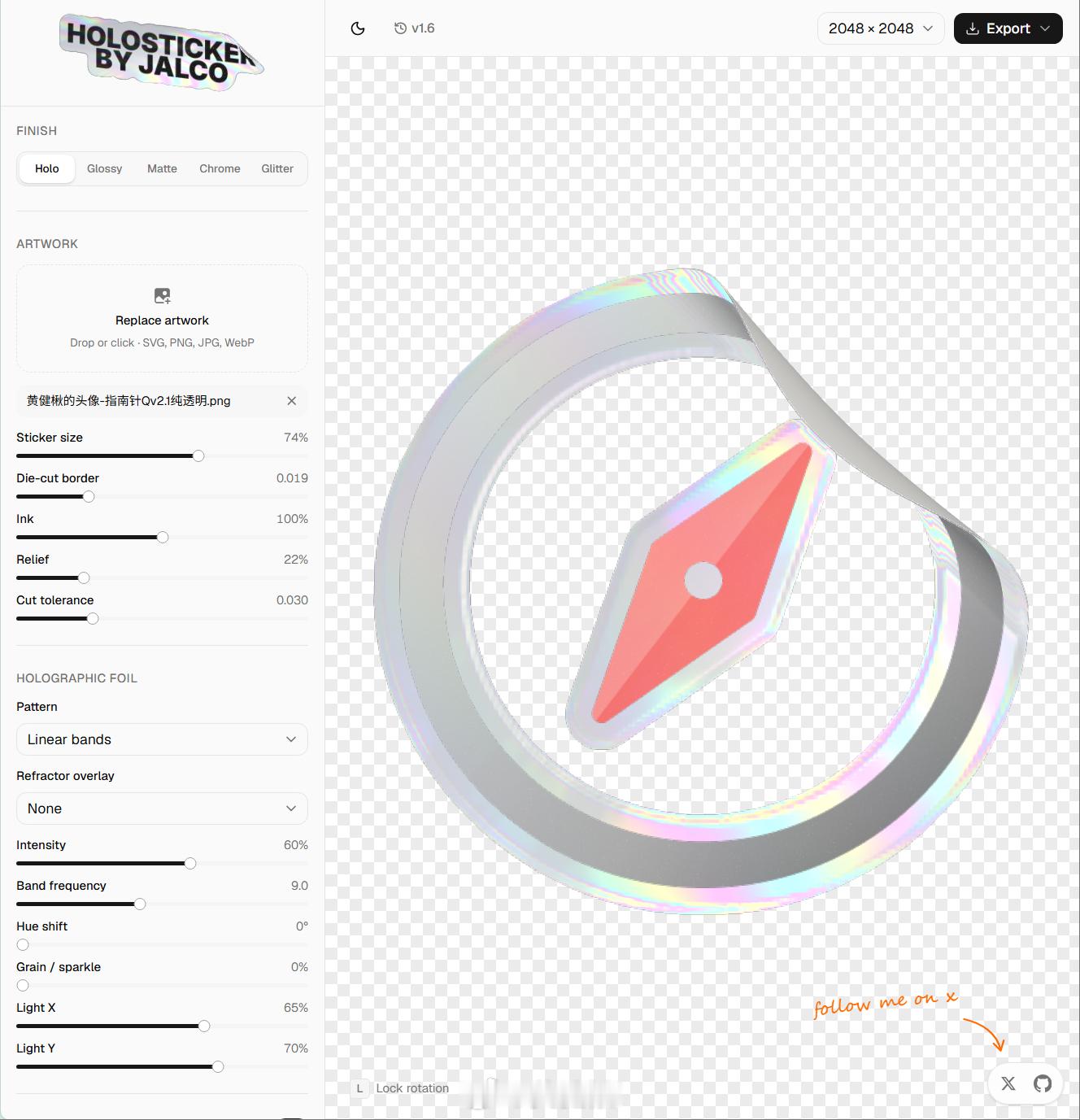 贴纸化小工具，感觉还行？不过不太适合中空的 🔗holosticker.dev/