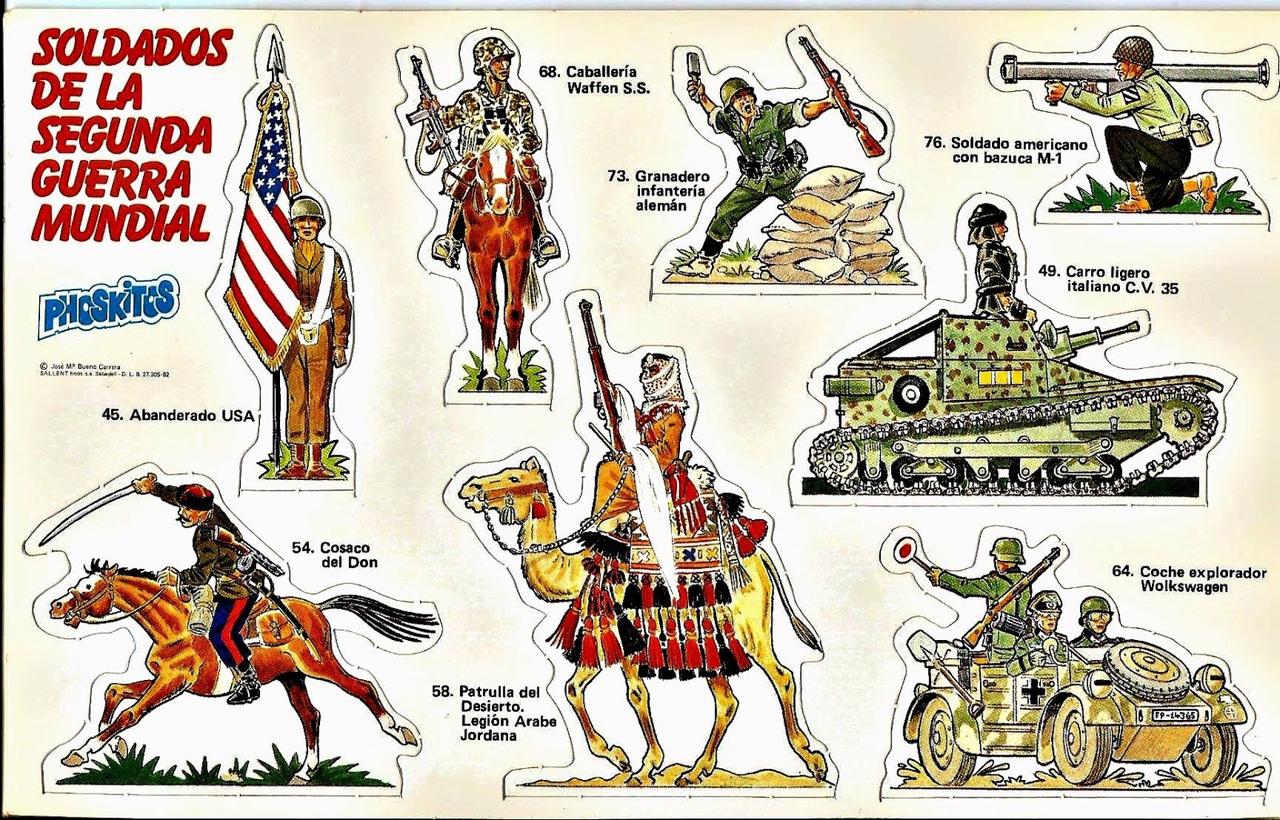 第二次世界大战的士兵
左上角：标题与品牌
标题：“SOLDADOS DE LA 