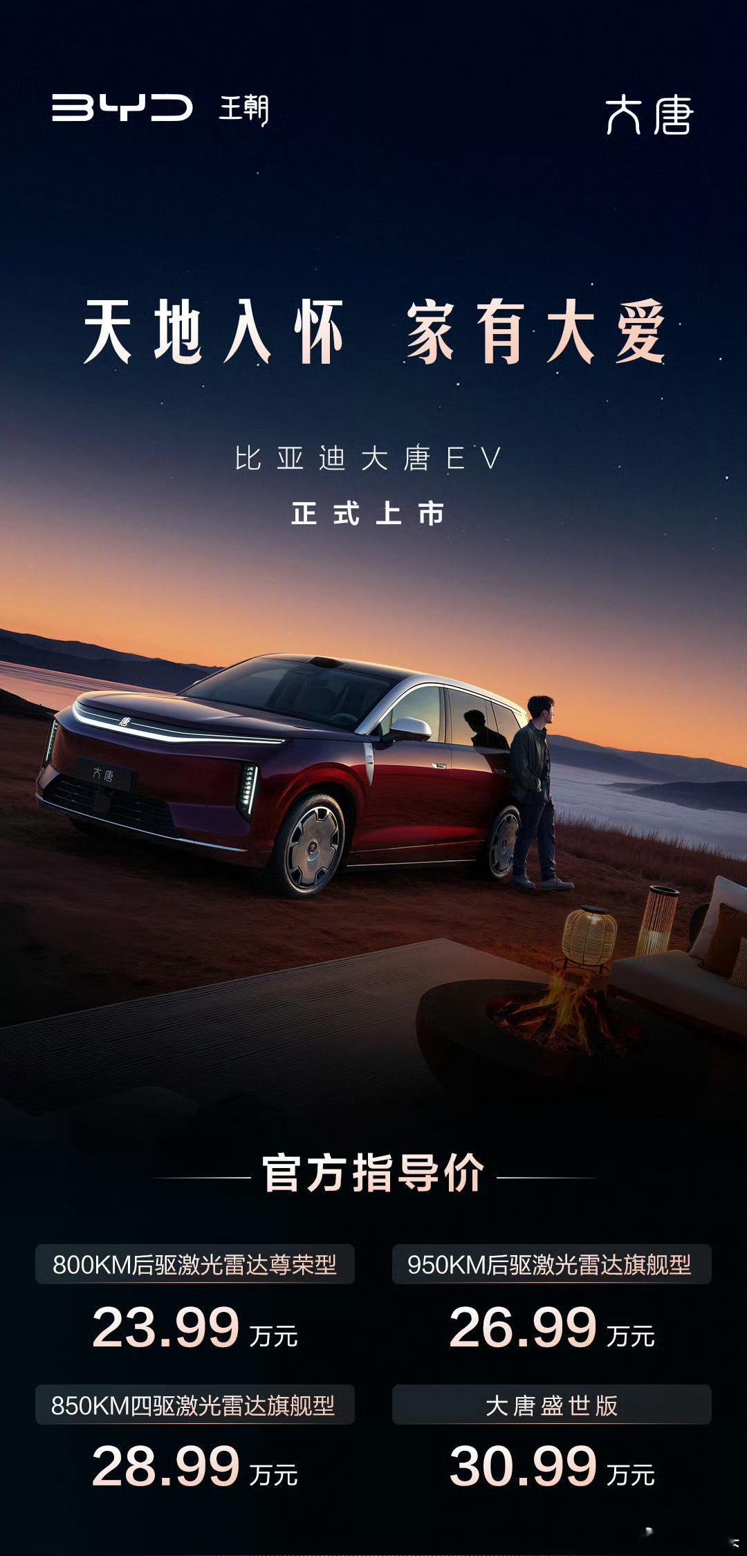 我可以肯定的告诉你比亚迪大唐EV上市了全尺寸SUV这个市场比亚迪注定要赢麻了多参