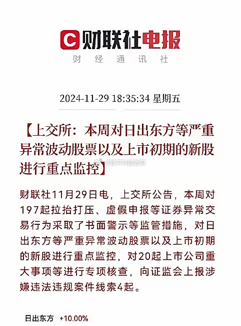 股市疯涨，监管出手！日出东方一个月飙升近6倍，20天狂揽15个涨停板，就因为名字