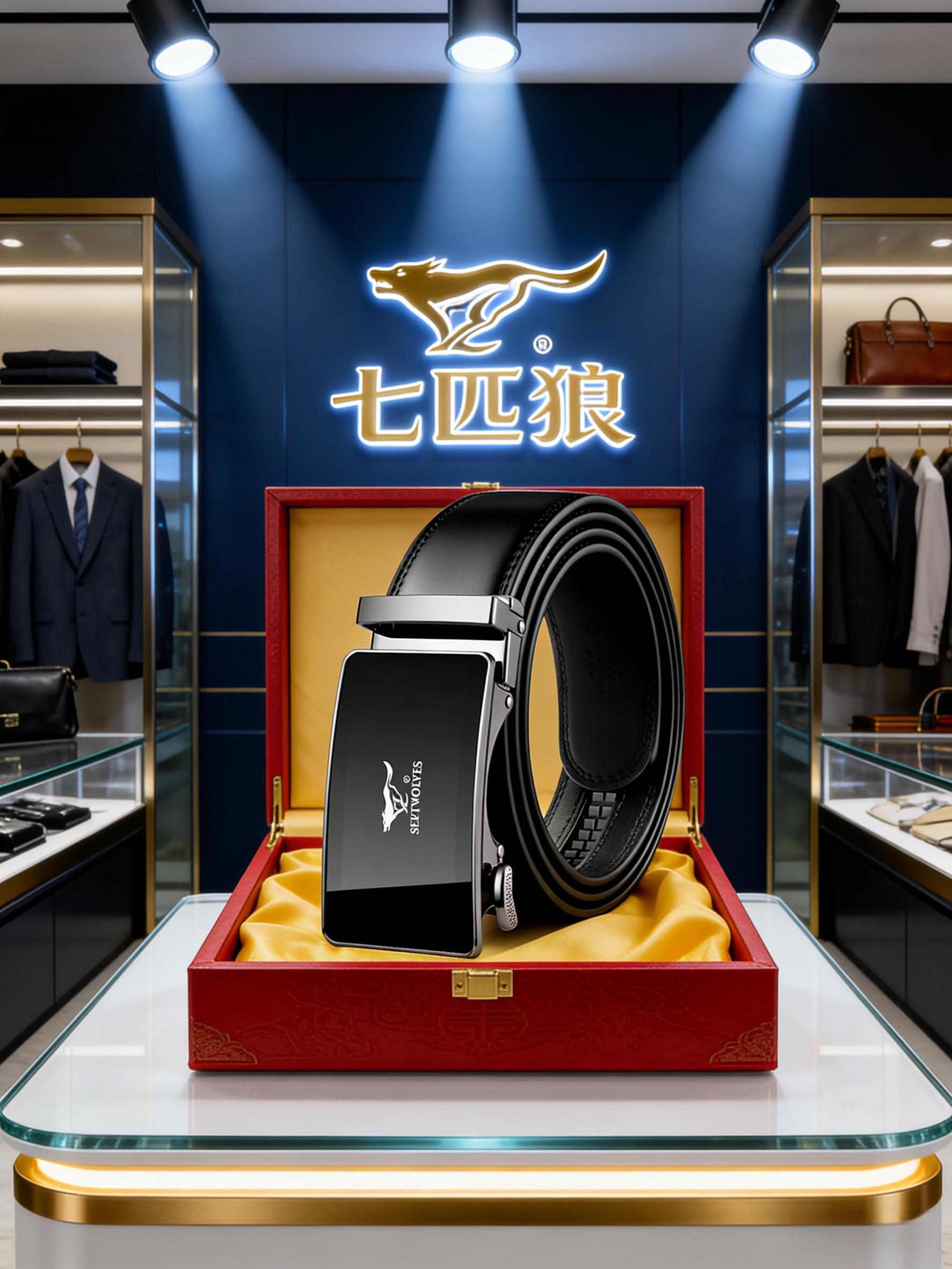 正品七匹狼皮带男士穿搭男士必备高端大气