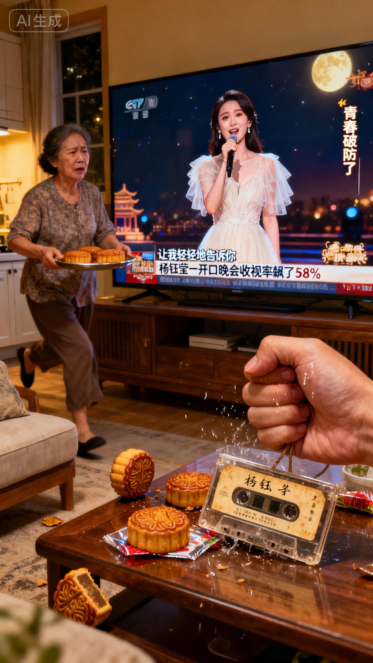 中秋晚会杨钰莹一开口，我妈举着月饼哭了：这歌声把我拉回19岁那年
 
中秋晚上我