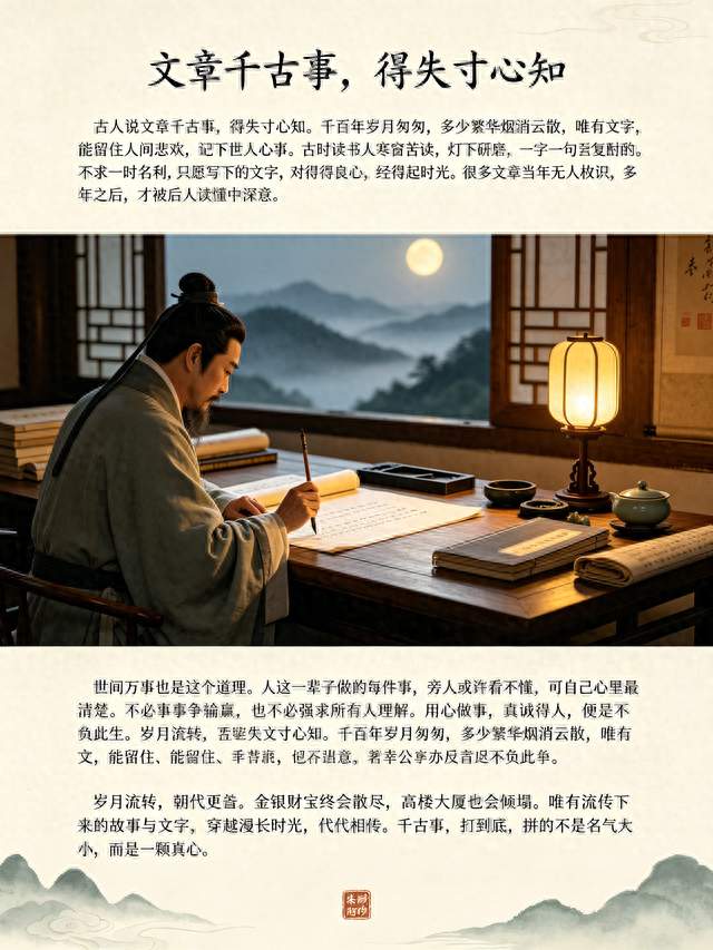 文章千古事，得失寸心知