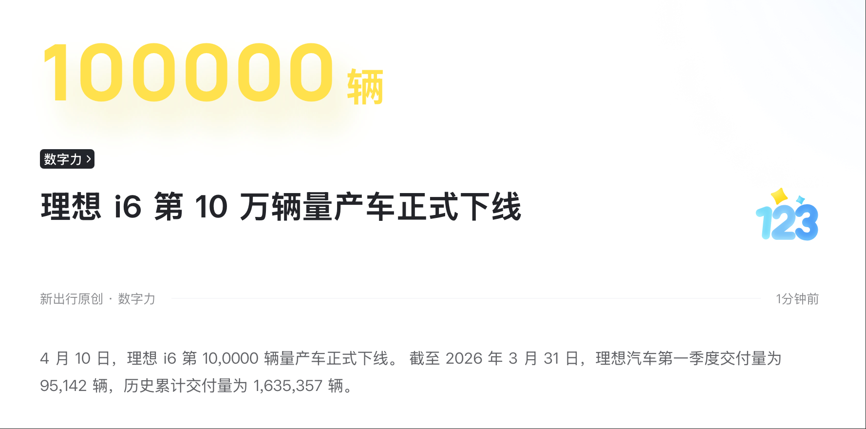 我发这个，是为了让 理想i6 车主看到这一串数字有爽点。你们车友很多，路上有过合