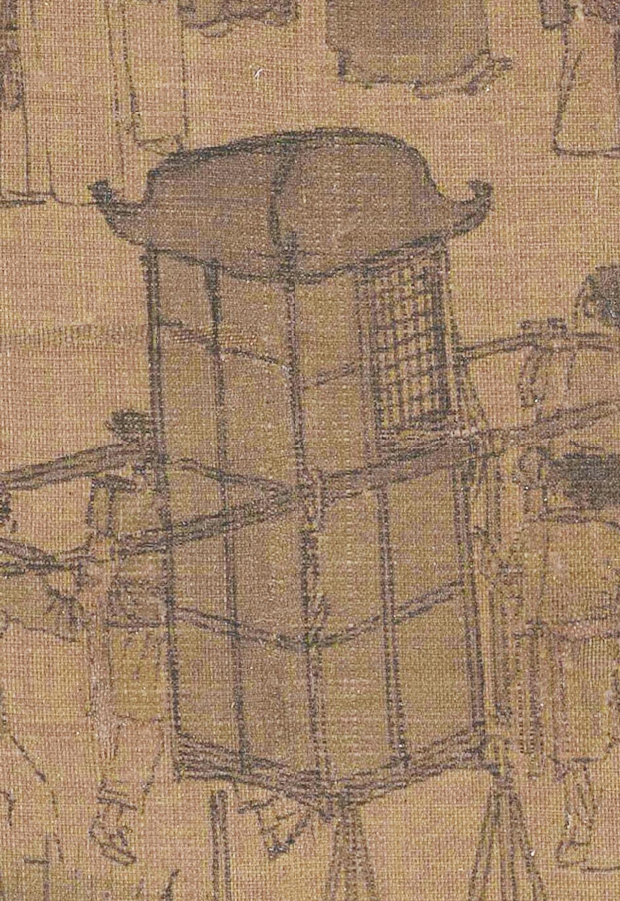 古代轿子的轿顶完全复刻传统建筑屋顶造型，形制繁多，且严格绑定身份等级，盔式轿顶、