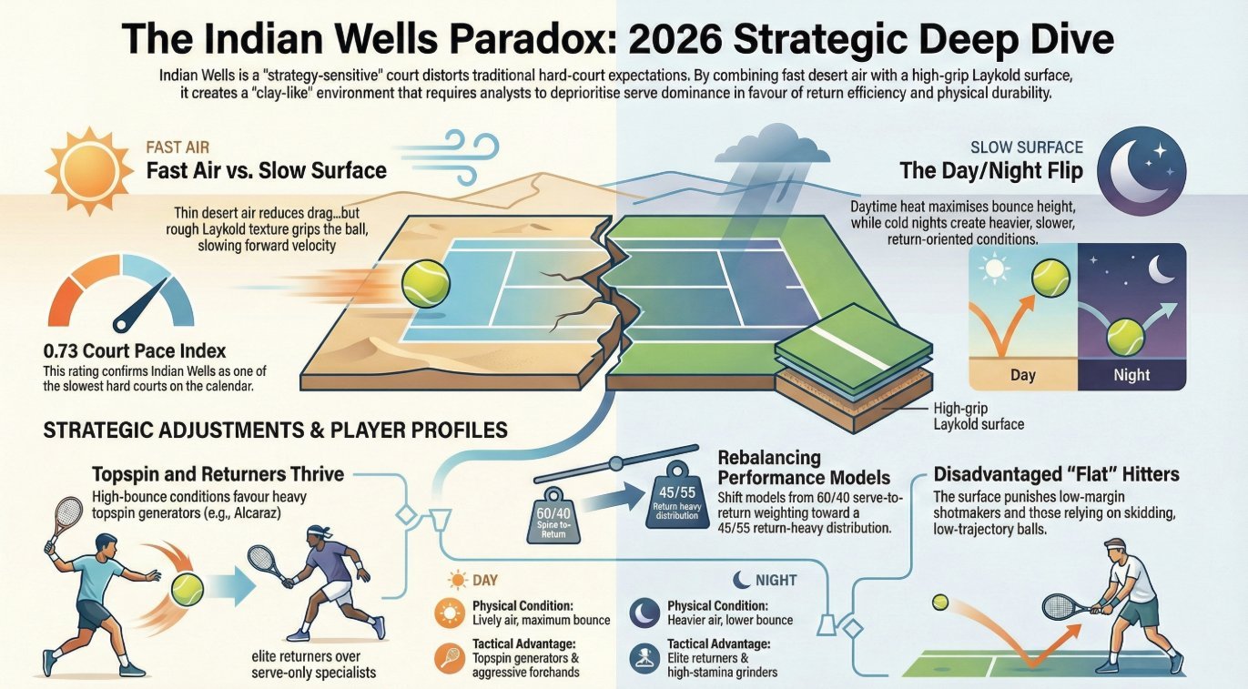 印第安维尔斯，硬地or红土？沙漠大风气候，Laykold的压力克场地（通过增减沙