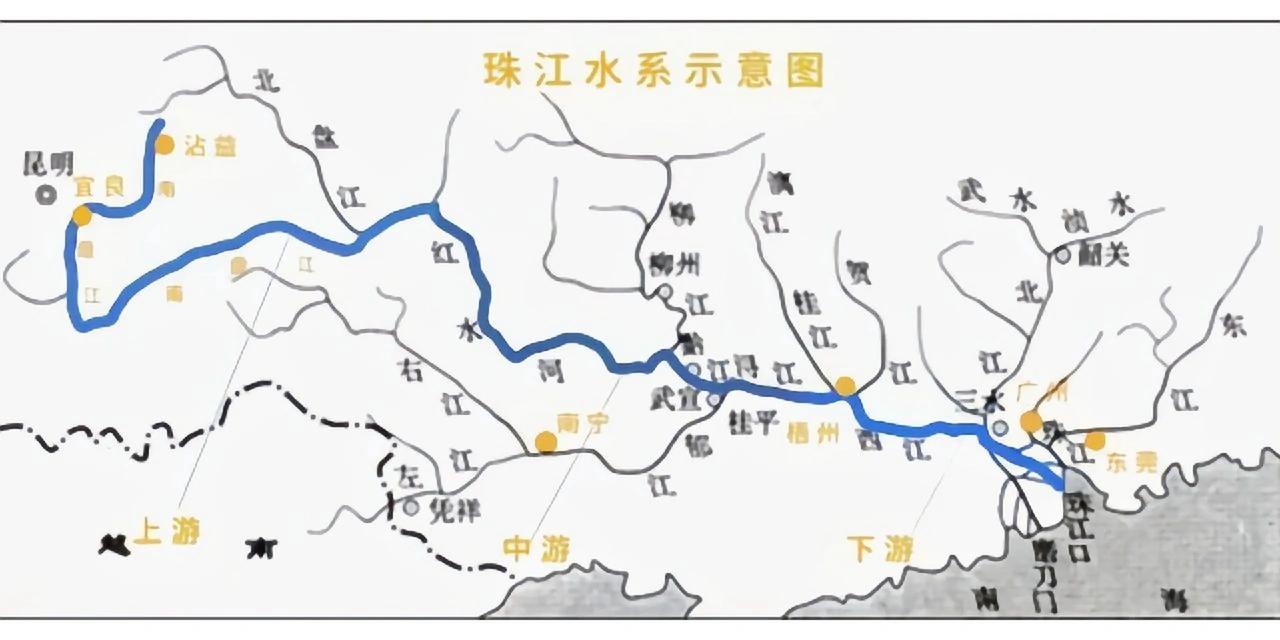 珠江应该是中国大型河流之中唯一没有干流的河流，就是由北江、东江和西江及其支流以及