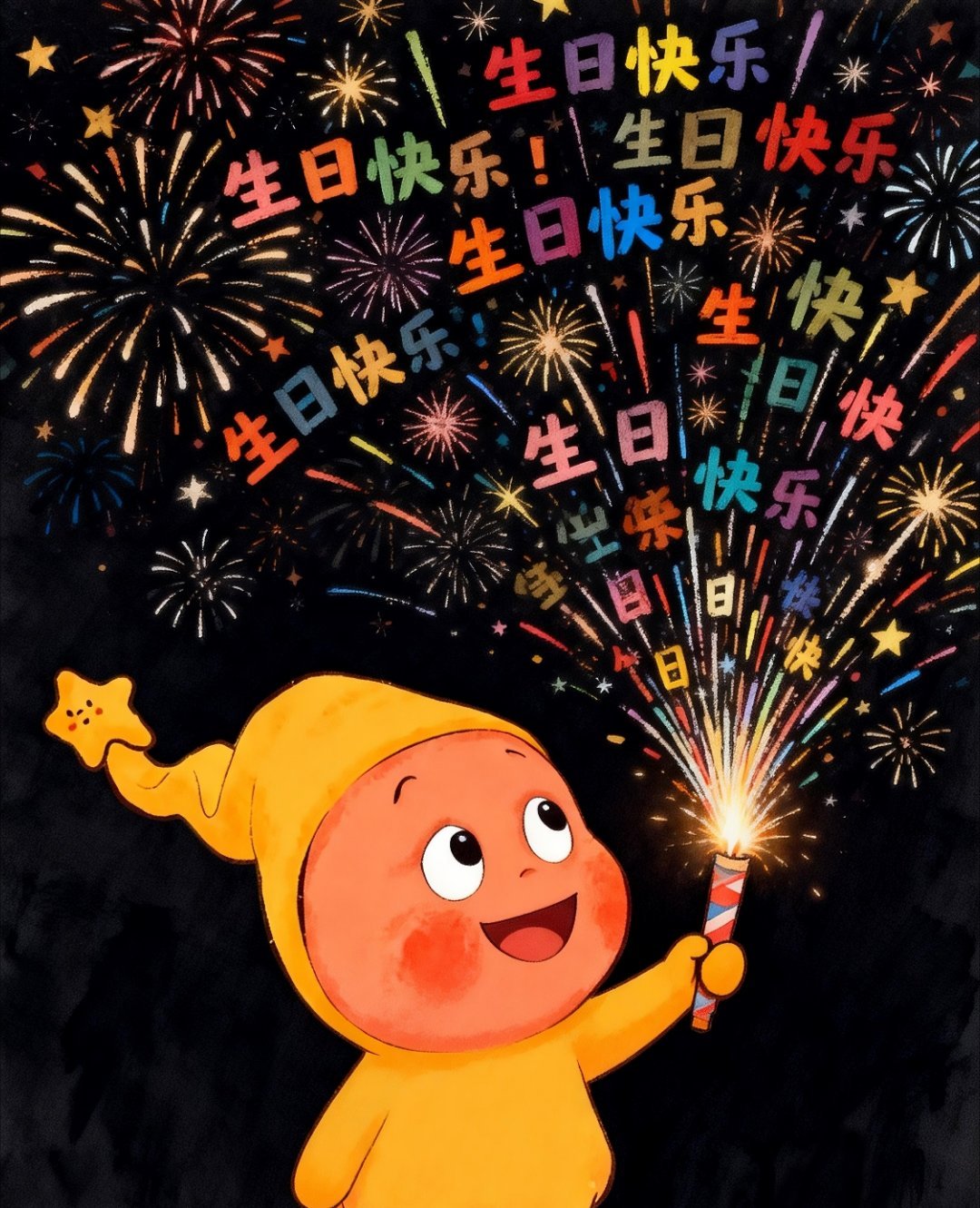 生日快乐！愿你每天都有饱满的活力，清脆的歌声，还有吃不完的美味虫虫，快乐自在每一