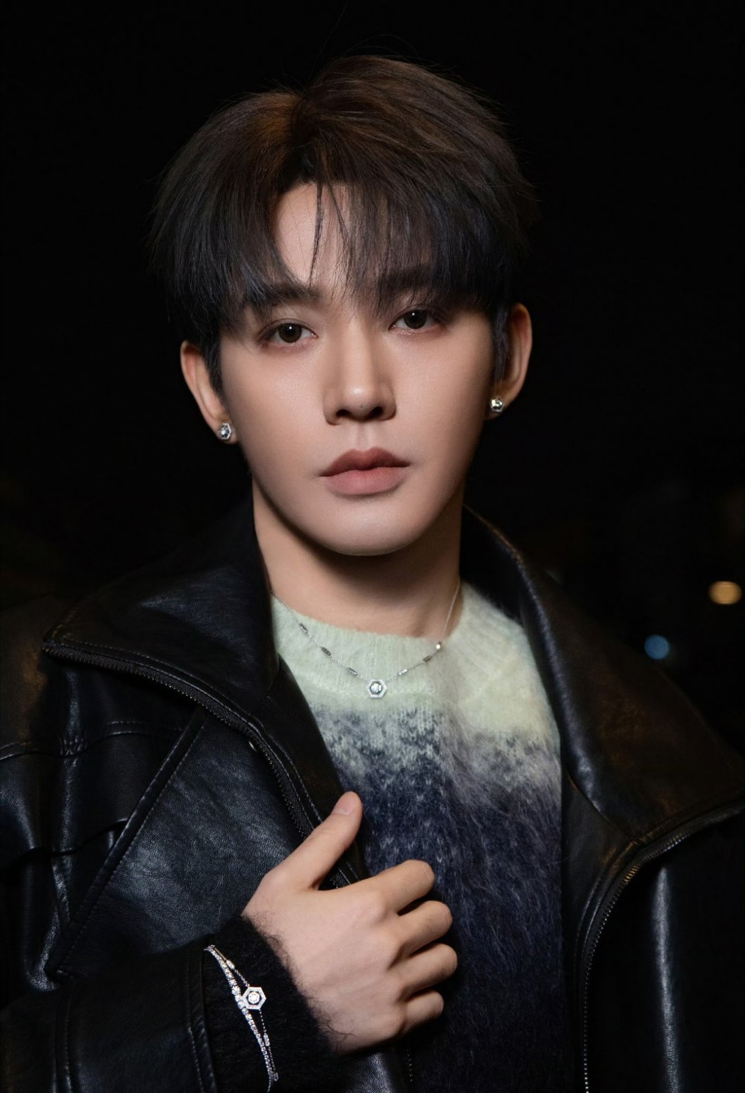 邓为这钻石耳钉好看 脖子上手上手腕上 全是闪闪发光的钻石啊