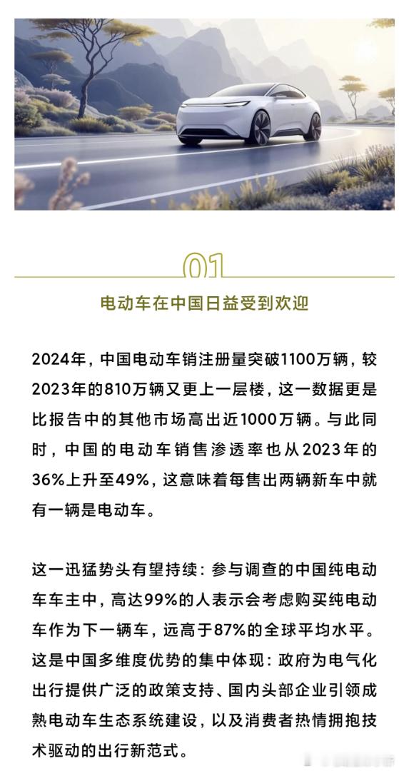 99% 的中国电车车主下一辆还考虑买电车全球咨询公司罗兰贝格发布的《2025 年