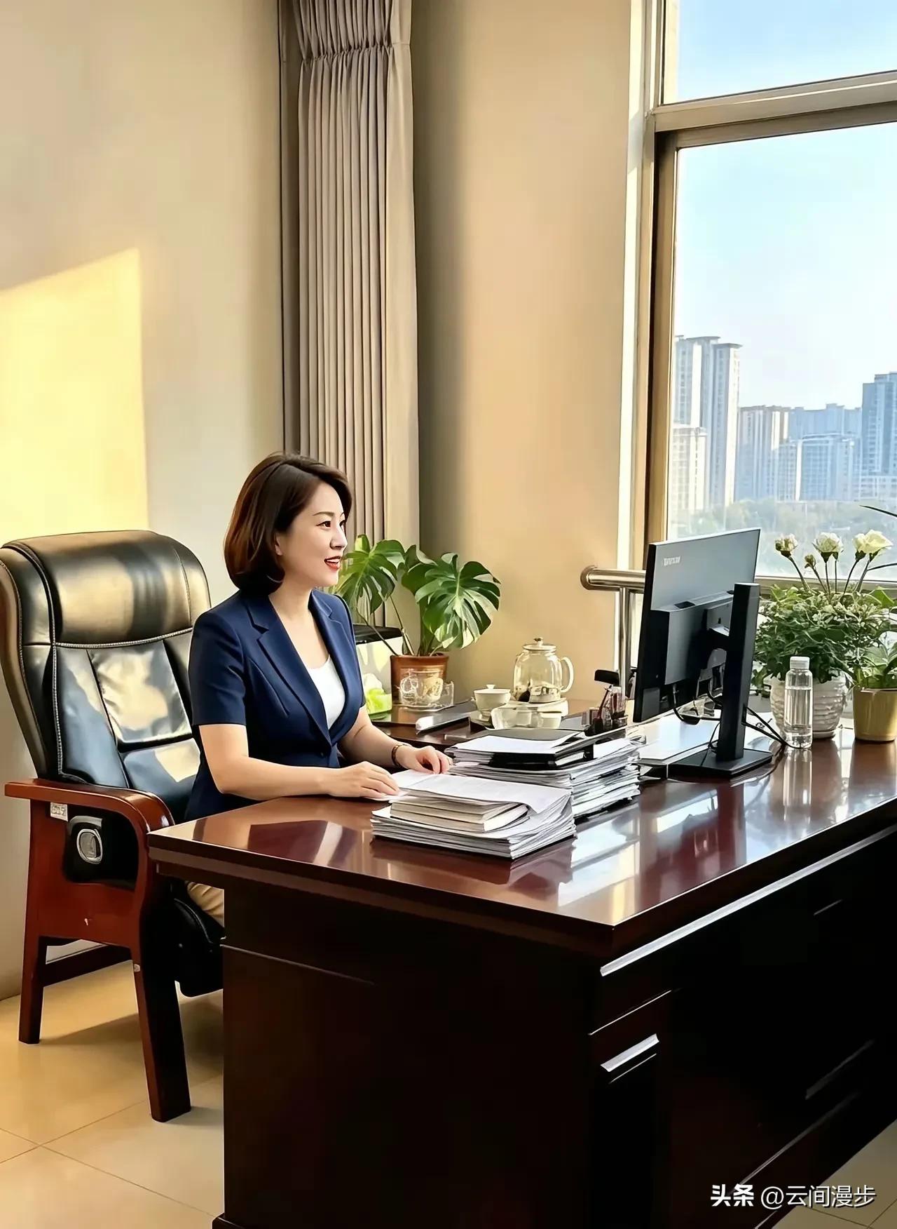 瞧瞧这气派的办公室！究竟得是何等级别的女上司，才能拥有这般待遇呢？是叱咤商界的公
