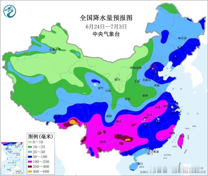 【中期降水预测:南方多省暴雨如注，北方降雨范围扩大！】

今天上午，中央气象台继