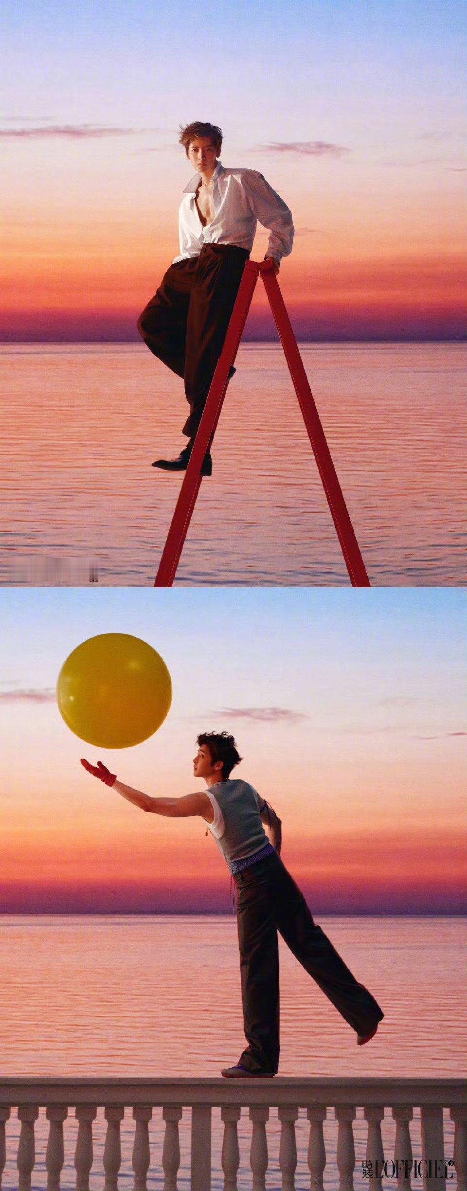 侯明昊时装五月封海边落日海边落日氛围感拉满🌅侯明昊萌感少年脸搭配清爽薄肌线条落