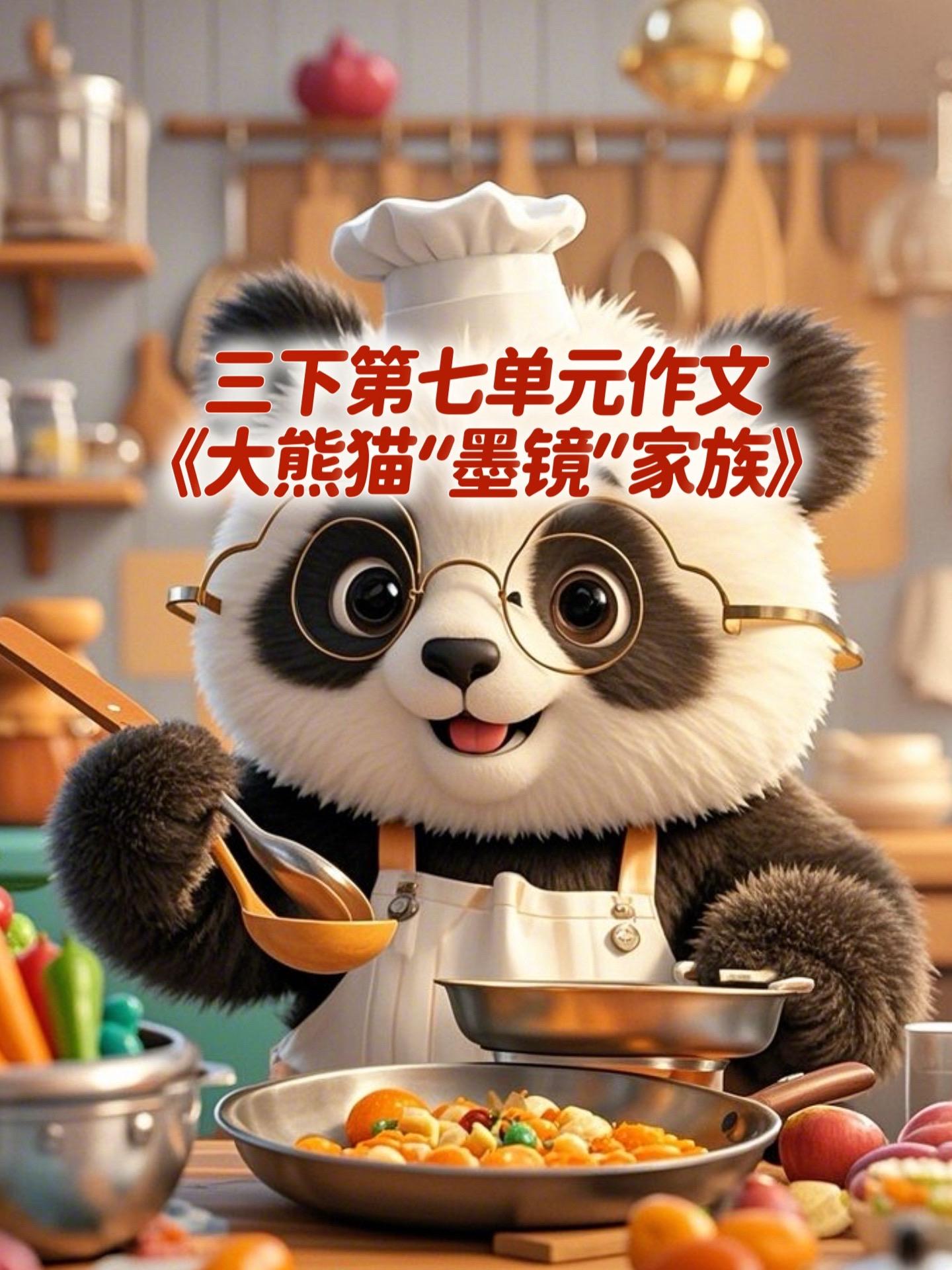 《大熊猫“墨镜”家族》 优秀范文。家长必读，小学三年级下册第七单元习作...