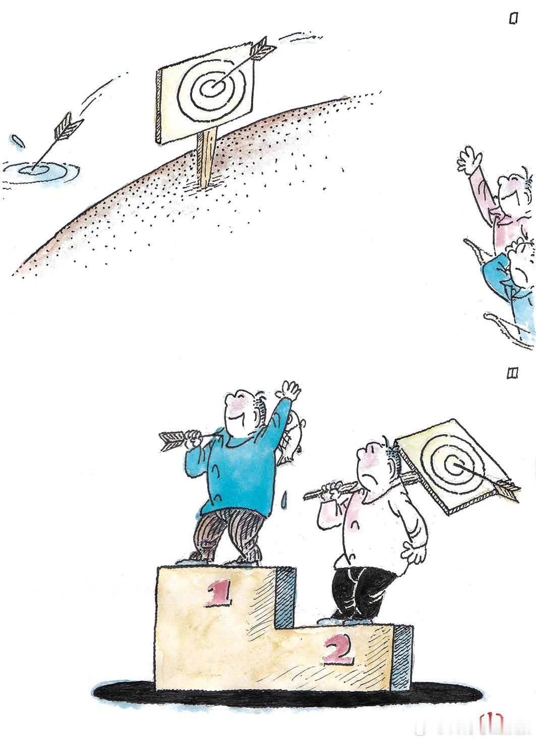 #今日份开心# 一名射箭运动员在练习射箭，不料误伤了旁边的观众，他马上过去道歉。