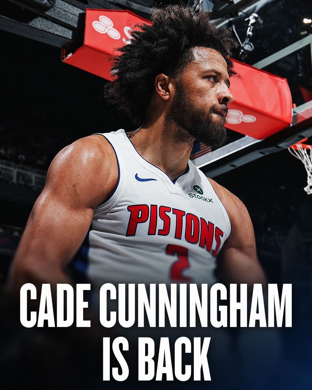 坎宁安今日对阵雄鹿复出！他因左侧肺气胸已连续缺席11场比赛雄鹿vs活塞