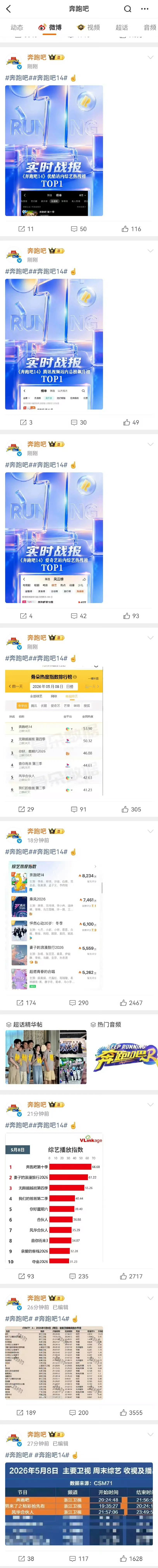 奔跑吧回应收视率低官博八连发