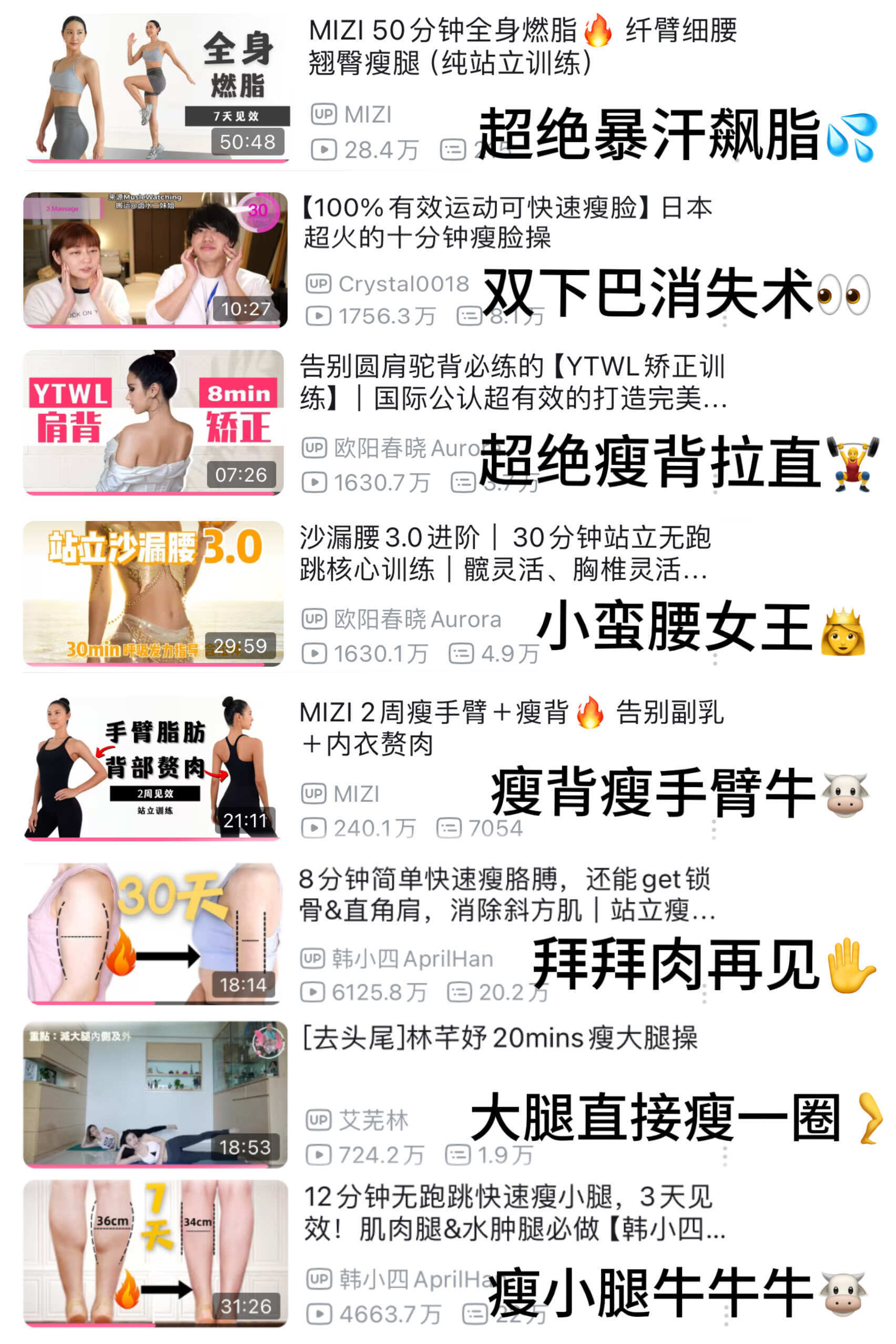 真的瘦！（减脂运动大合集） 