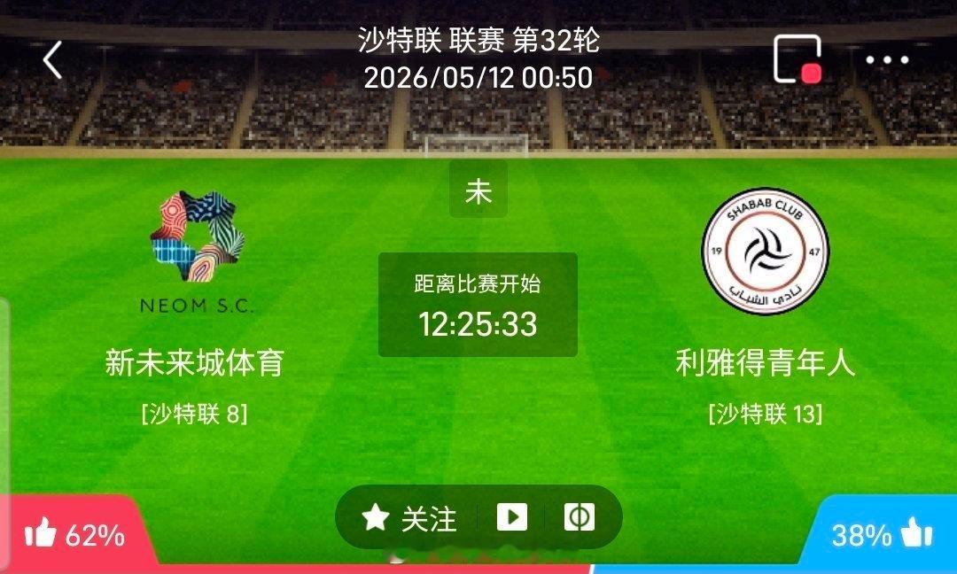 【足球】周一001沙特联方向：新未来体育vs利雅得青年沙特联：新未来体育VS利雅