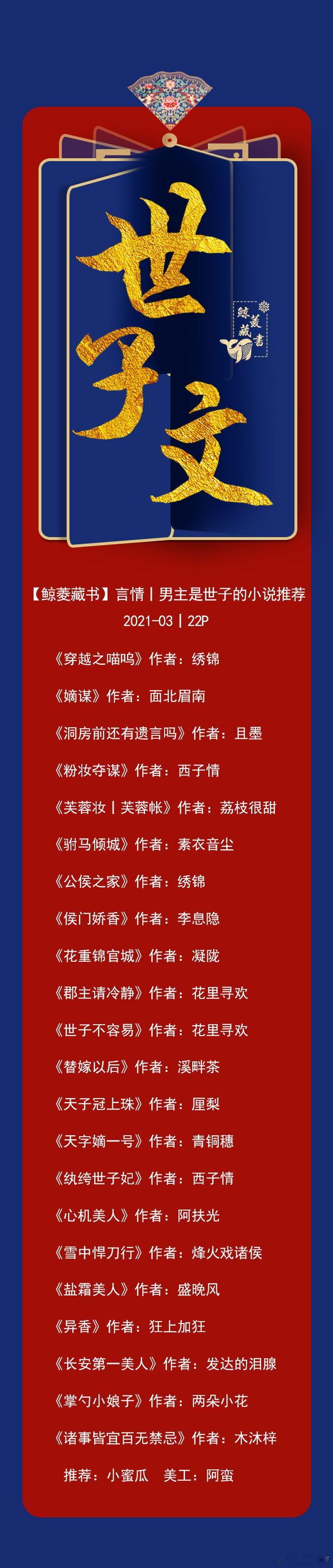 069_【鲸菱】#推文#言情丨男主是世子的小说推荐丨2021-03丨22P#每日