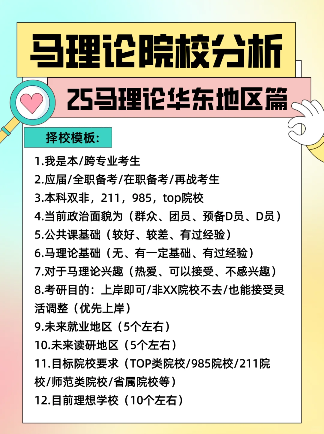 25马理论丨华东地区择校大汇总！建议收藏