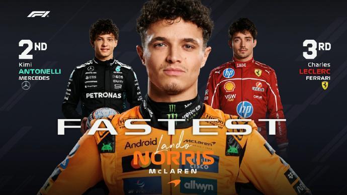 赛车：2025F1拉斯维加斯大奖赛二练成绩
二练因红旗提前结束，一些车手没有来得