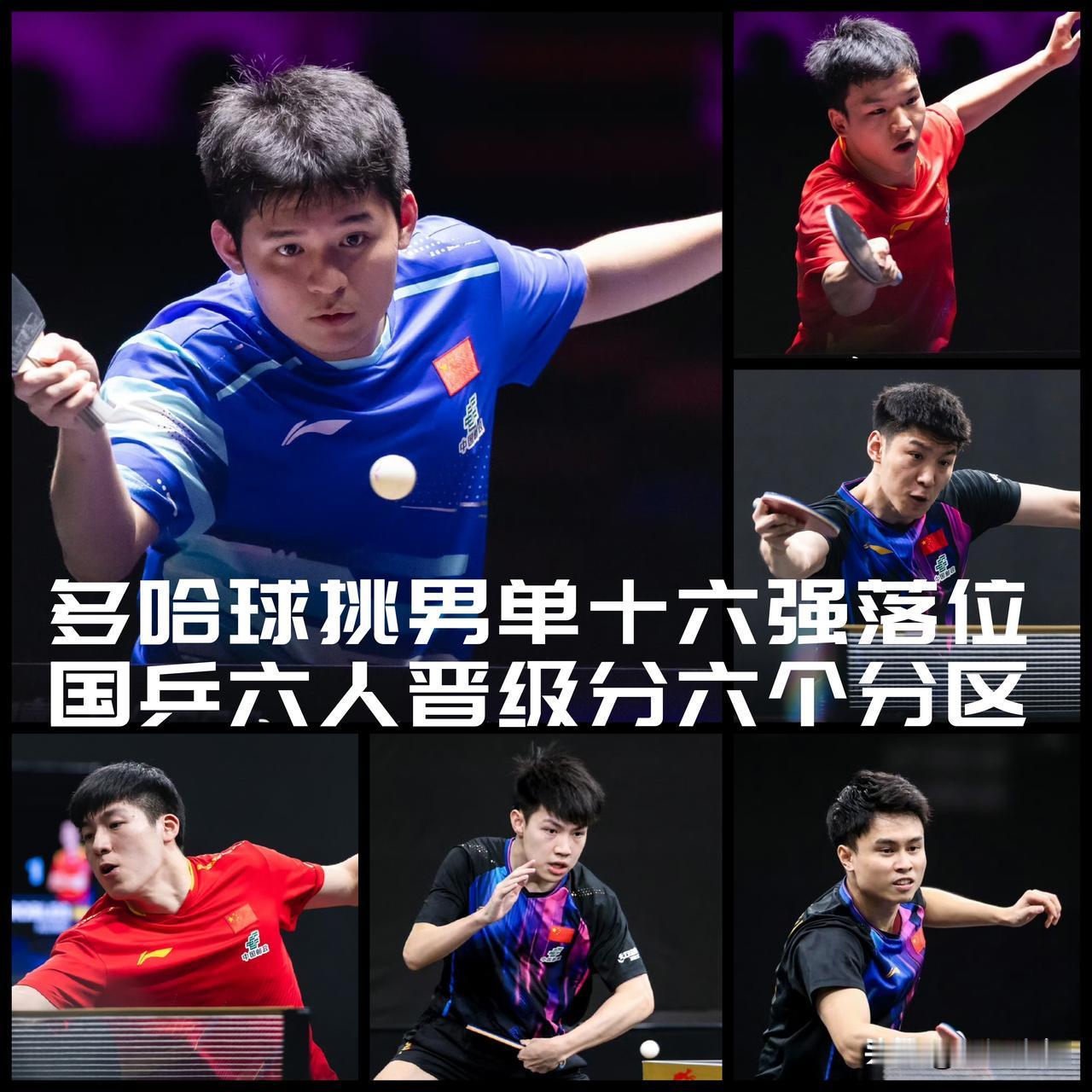 【惊喜不？多哈球挑男单十六强落位，国乒六个分区一个也没丢！】

截至今天凌晨，多