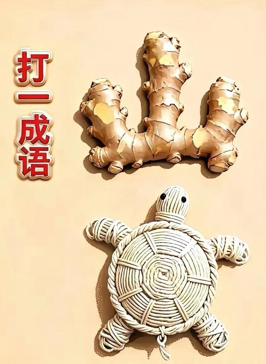 看图猜成语！生姜+乌龟，琢磨了半天，愣是没想出答案，不知你们有谁知道，正确的答案