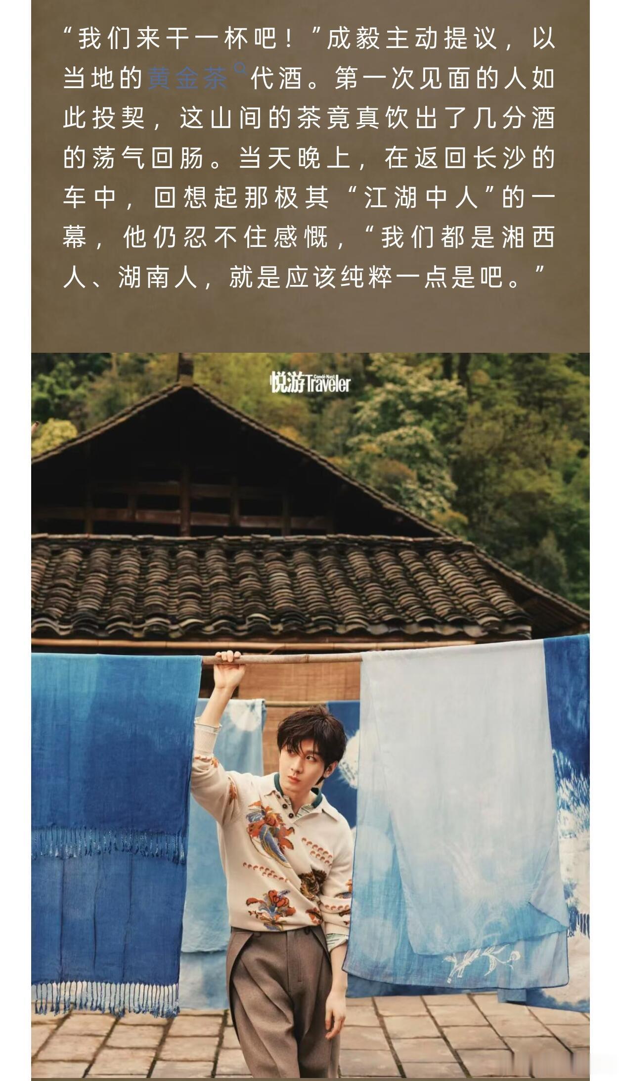 这篇文章写的真好，里面的成毅或者说是傅诗淇也是自在的，好像窥见了一点傅诗淇的生活
