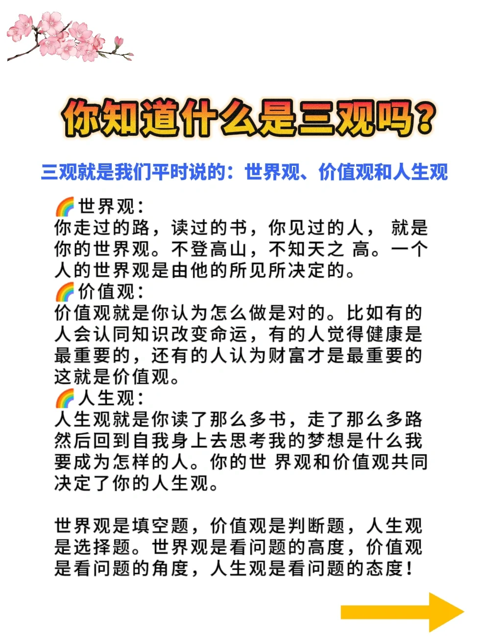 树立正确的三观