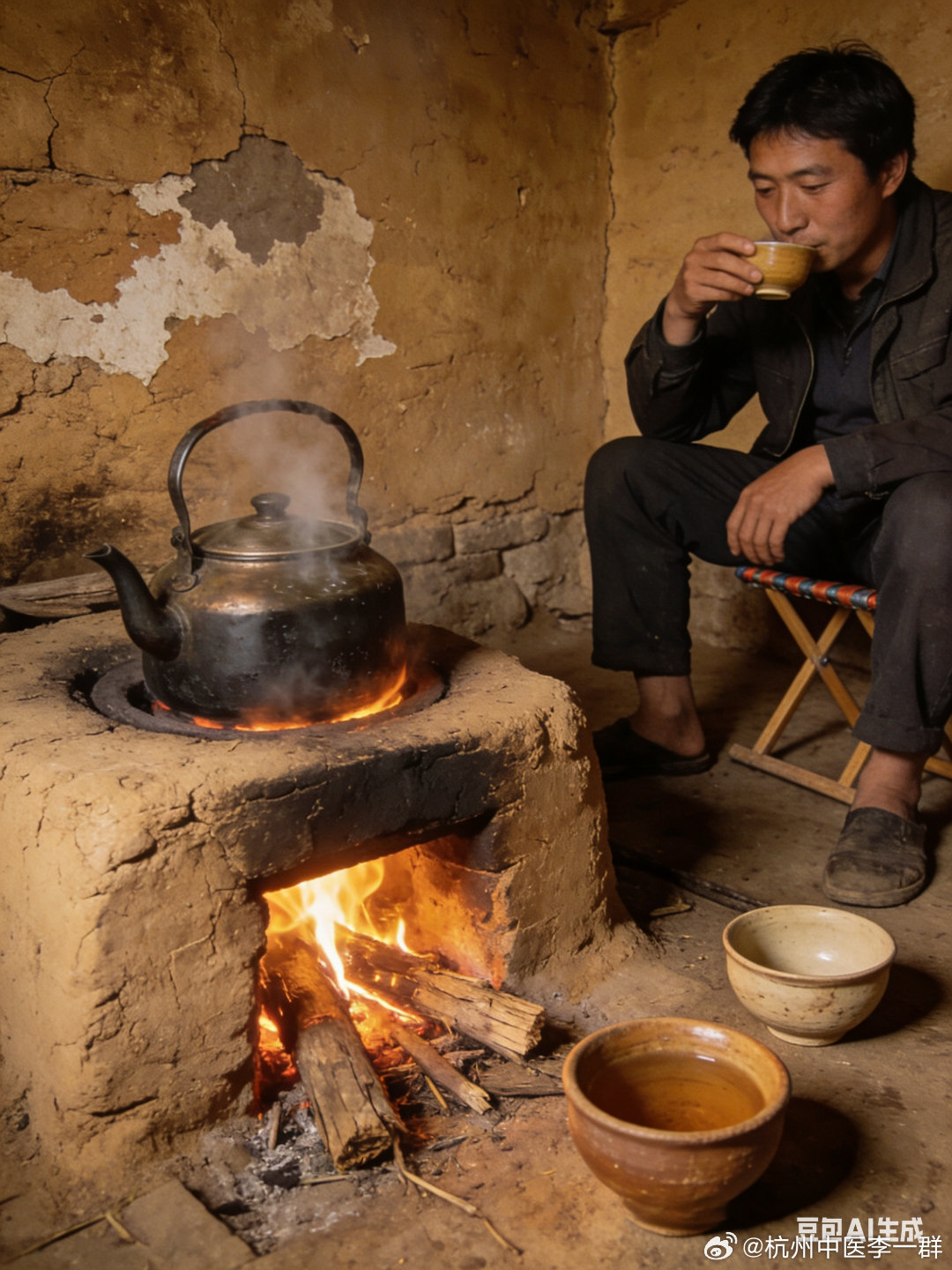 烧水喝茶，自娱自乐。中医