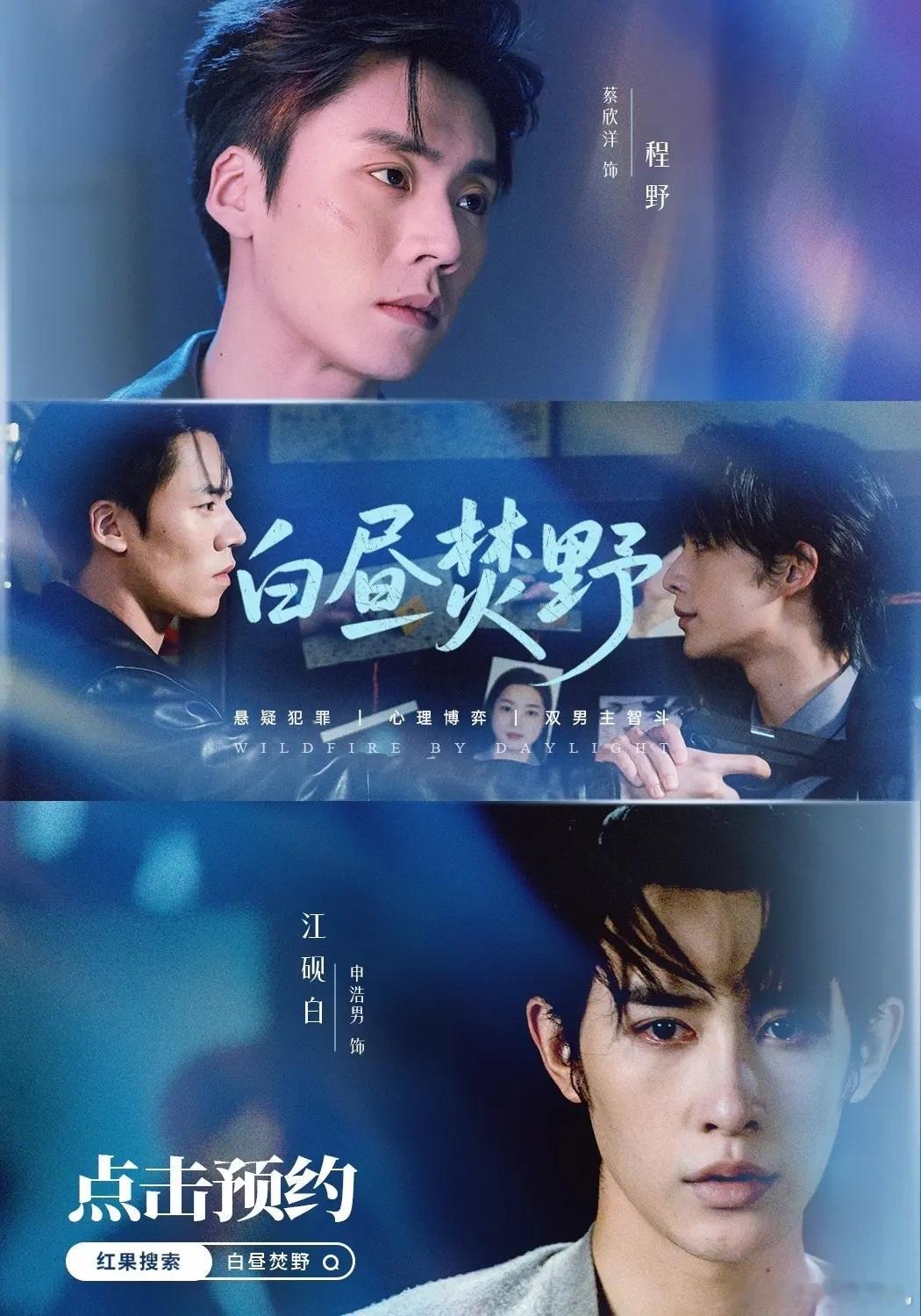 蔡欣洋申浩男拍了部双男主短剧《白昼焚野》，还要白万预约才上线啊[傻眼]可是现在才
