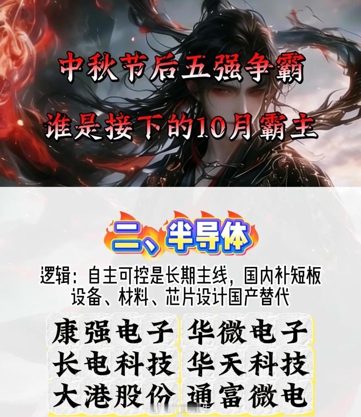 中秋节后五强争霸，谁是接下来10月霸主中秋假期结束，十月行情正式拉开帷幕。市场资
